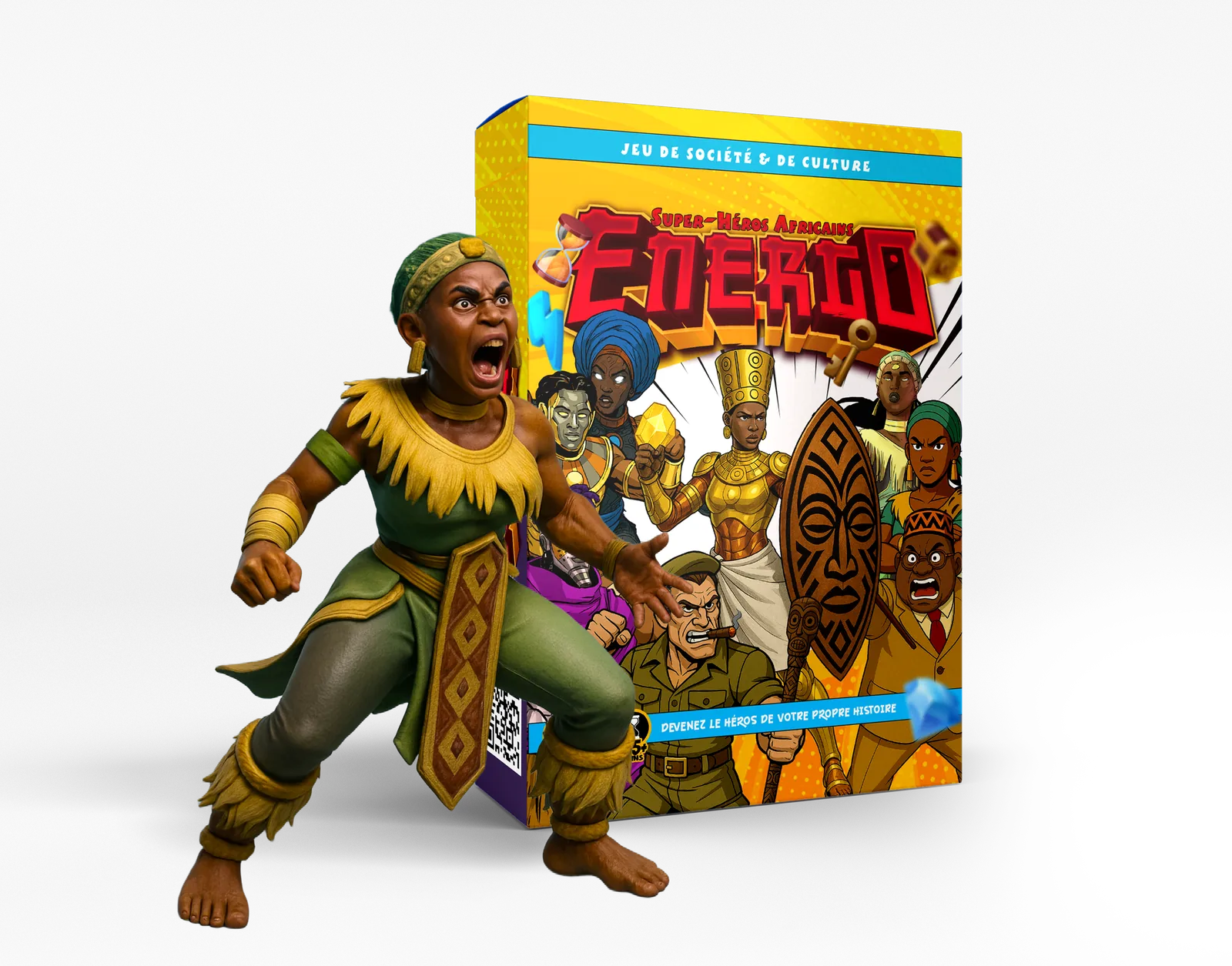 La boîte du jeu de société ENERGO avec le gardien Nzete